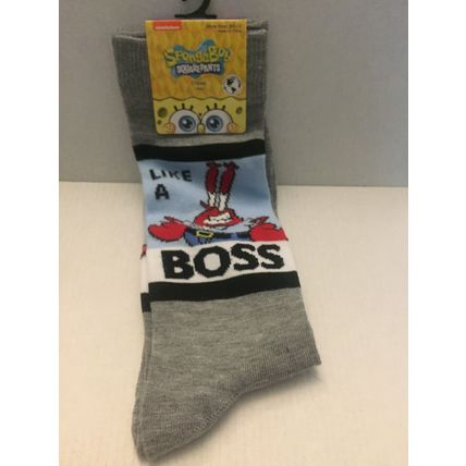 NEW Nickelodeon Stimpy Space Cadet & Mr. Krabs Like a Boss Crew Socks Size 10-13