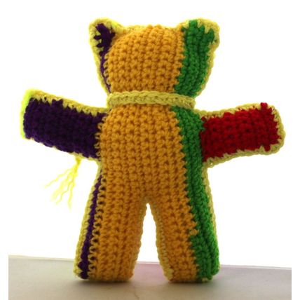 Hand Crocheted Cute Colourful Teddy Bear Soft Toy - Made in Australia