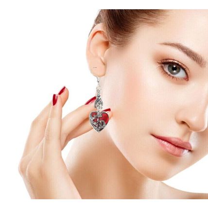 Goth Earrings for Women Bat Dangle Punk Heart Miss Alloy Pendant