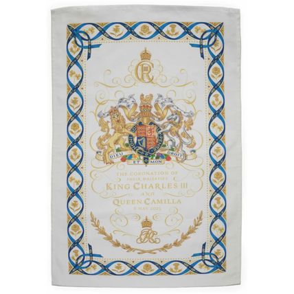 King Charles III 2023 Coronation Cotton Tea Towel -Royal Collection Trust queen
