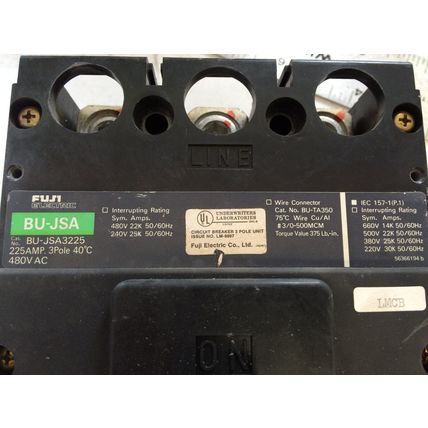 FUJI BU-JSA,FUJI BU-JSA3225 CIRCUIT BREAKER, 225 A, 3-POLE, 480 VAC,TC
