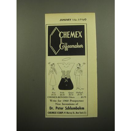1960 Chemex Coffeemaker Advertisement