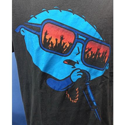 FAMILY GUY DJ STEWIE Large T-Shirt Sunglasses Shades Black Chain Rapper Concert