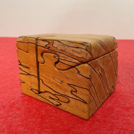 Unique Puzzle Box Handmade Vintage SIGNED Wooden Gift Box Trinket Box