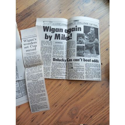 1992 Rugby League Challenge Cup Final & Ticket / newspaper – Castleford vs Wigan