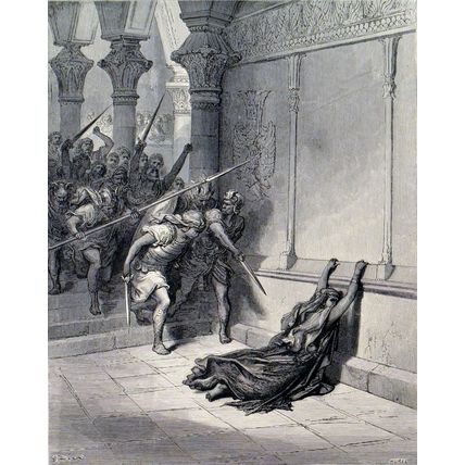DEATH OF ATHALIAH 1885 Gustave Doré - Alexandre Hurel ANTIQUE ENGRAVING