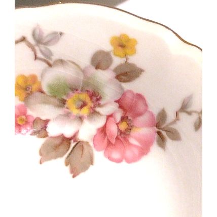 Edwin M Knowles Vtg 1940's Blossom Time 6 Pcs Small Fruit Sauce Bowls 5" Floral