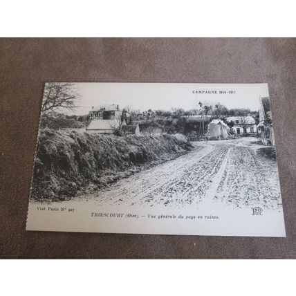 ND Phot Postcard - World War 1 Artillery Damage, Thiescourt Oise, Ruins