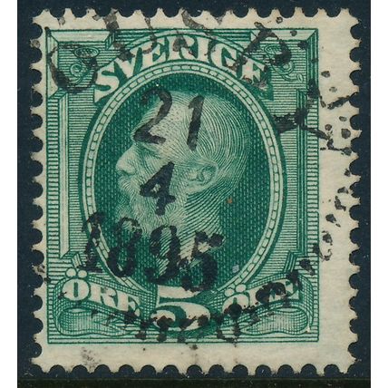 Sweden Facit 0052c/Scott 56a, 5ö blue-green Oscar II, OUSBY town cancel