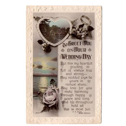To Greet You On Your Wedding Day - Postally Used - Birmingham 30th July 1920