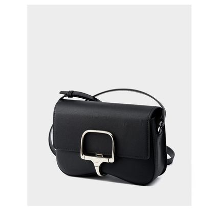 Women Genuine Leather Della Shoulder Crossbody Bag Black