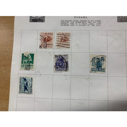 6 x VINTAGE MEXICO MEXICAN HINGED STAMPS (LL)