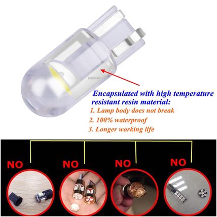 2 x T10 CAR 501 LED SIDE LIGHT BULBS 1 COB SMD W5W BULB Blue Pink Green White