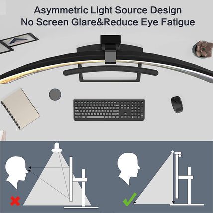 ONWAY Curved Monitor Light Bar with Wireless Remote, Auto-Dimming and Camera Bas