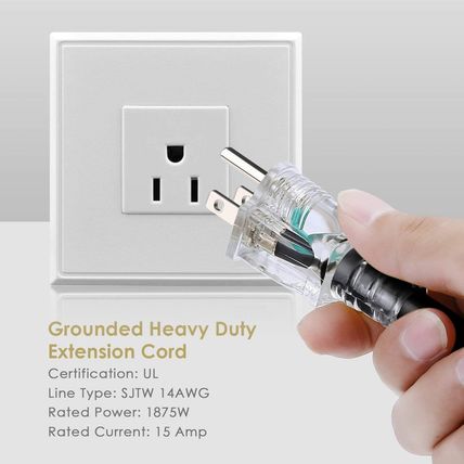 25FT 14 Gauge Outdoor Power Extension Cord,Four Outlet Cable.Multiple Evenly-Spa