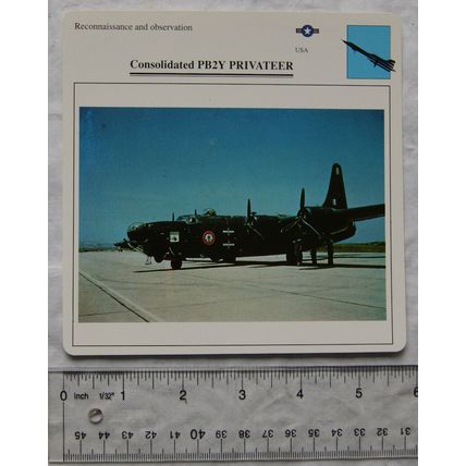 Consolidated PB2Y Privateer - USA - Recon. & Observation - Collectors Club Card
