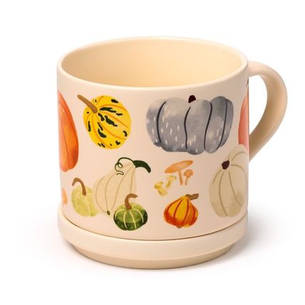 Autumn Harvest Porcelain Mug 8.3 CM &Coaster Set MIcrowave & Dishwaher Safe Gift
