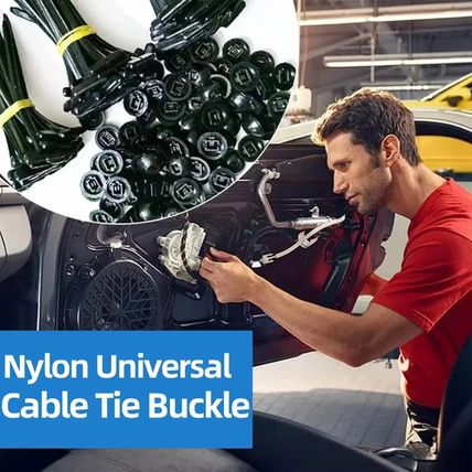 20Pcs Nylon Universal Cable Tie Buckle Heavy Duty Self-Locking Zip Ties Holder