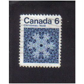 1971 canada christmas snowflake blue 6c f/u sg687