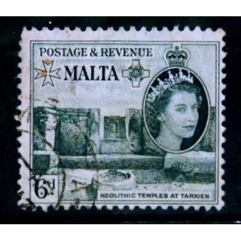 MALTA 1956 SG 274 6d INDIGO FINE USED #
