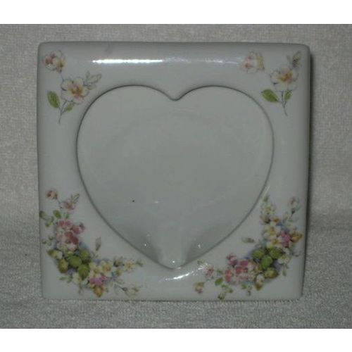 Liette International Floral Porcelain Picture Frame hand decorated in the USA