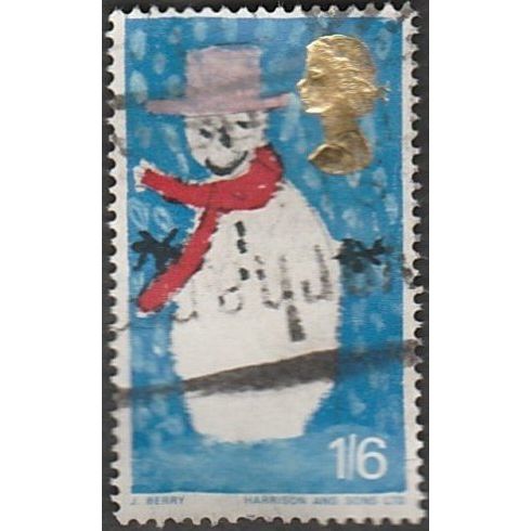 1966 Christmas. 1/6 Val (ordinary) Snowman. Good Used