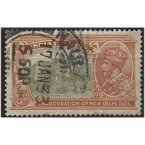 India 1931 SG226 1/4a Olive-Green & Olive-Brown Fine Used . ..