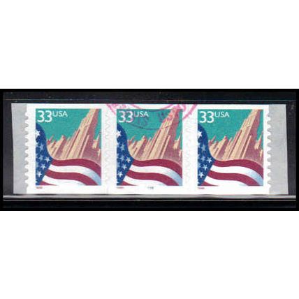 Used 3281 33c U.S. Flag Over City Fine PNC 9999/3 PA4086