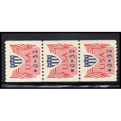 CVP31 32c Shield Very Fine MNH Dry Gum Strip of 3 PA5120