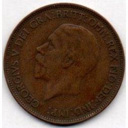 Coins. Pre-Decimal 1932 George V. One Penny Coin