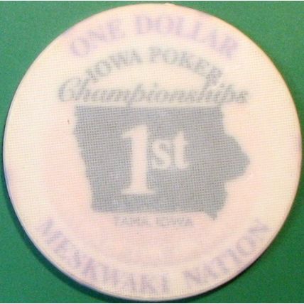Mesquaki. $1 Casino Chip. Tama, IA. X93.