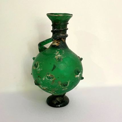 Ancient Roman Glass Vessel Trailed Decoration, MUSEUM QUALITY Make offer!