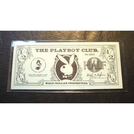 The Playboy Club Half Dollar Credential - 1970 - Blue - Bunny Money