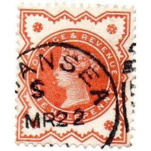 QUEEN VICTORIA FINE USED 1/2d. VERMILLION STAMP NEVER HINGED NICE COLOUR