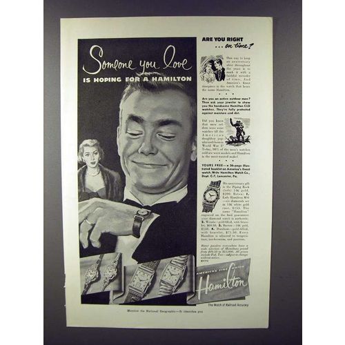 1951 Hamilton M-6, Wenda, Barton, Dunham Watch Ad!
