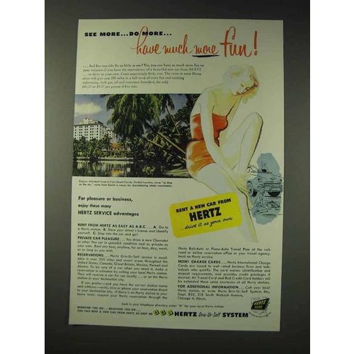 1952 Hertz Rent-A-Car Ad - Have Much More Fun!