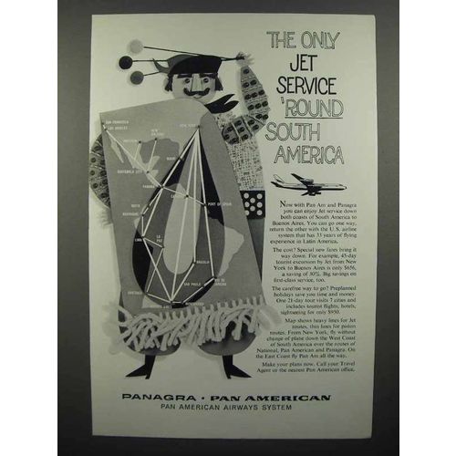 1960 Panagra Pan American Airways Ad - Jet Service