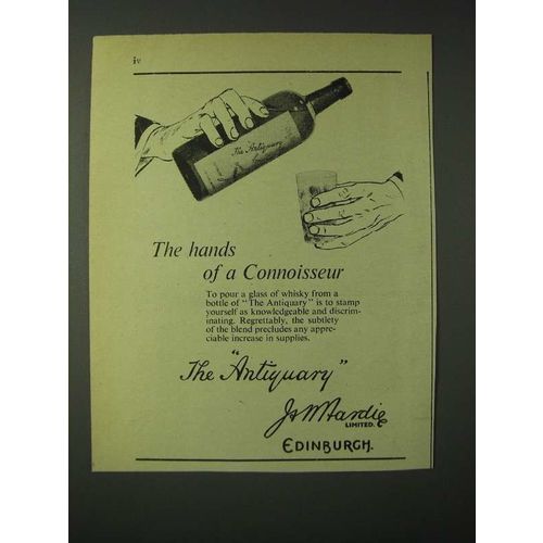 1960 The Antiquary Scotch Ad - The hands of a Connoisseur