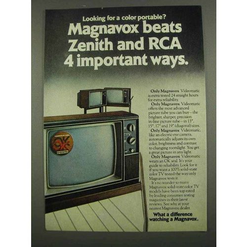 1974 Magnavox Videomatic TV Ad - Beats Zenith and RCA