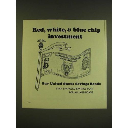 1966 U.S. Savings Bonds Ad - Red, white, & blue chip investment