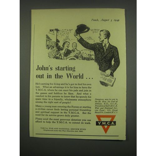 1949 YMCA Young Men's Christian Association Ad - John's starting out