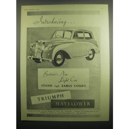 1949 Triumph Mayflower Car Ad - Introducing Britain's new light car