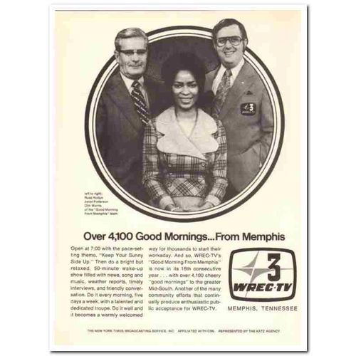 WREC-TV 1973 Channel 3 News Hodge Patterson Morris media vintage ad