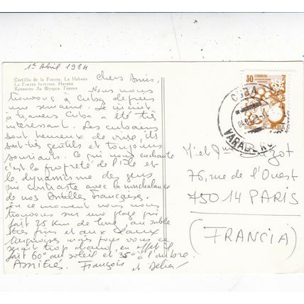 Castillo de la Fuerza La Habana Postcard posted 1984 VGC