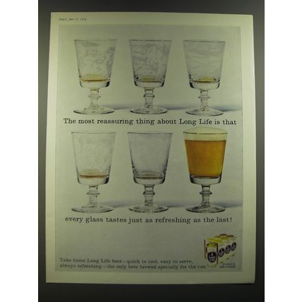 1964 Ind Coope Long Life Beer Ad - The most reassuring thing about Long Life