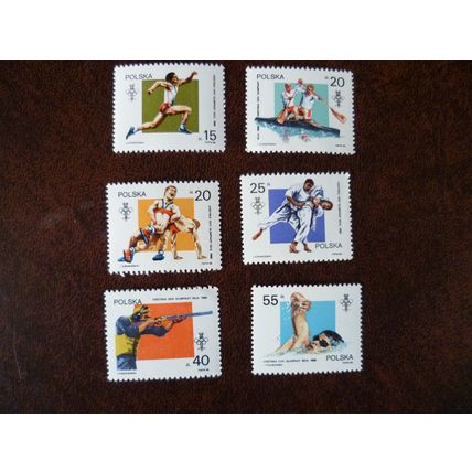 Poland 1988 Olympic Games Seoul set mint stamps SG3162-7 sports judo canoeing