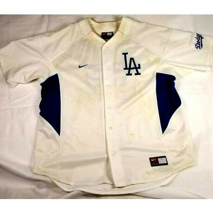 LA Dodgers Gagne #38 Los Angeles MLB Baseball White Jersey Used Stained 2XL (T6C