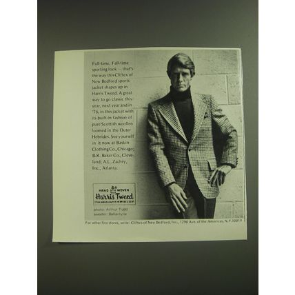 1974 Harris Tweed Ad - Cliftex of New Bedford Sports Jacket