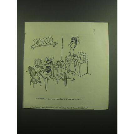 1946 General Mills Wheaties Cereal Ad - cartoon by Virgil Partch - Norvin!