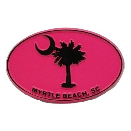 Myrtle Beach Pink Oval Fridge Magnet